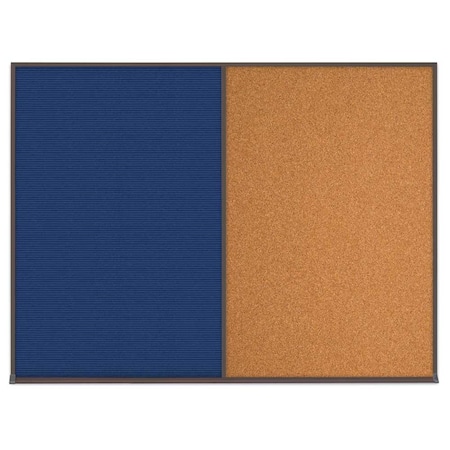 United Visual Products Triple Door Radius Corkboard, 72"X48", S UV80055-SATIN-SURF